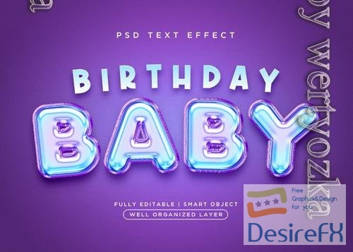 PSD 3d style baby text effect