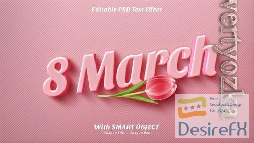 PSD 8 march text style effect