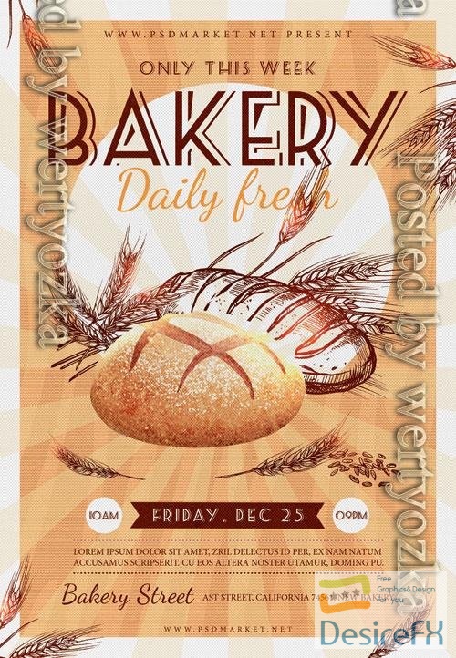Psd bakery flyer design