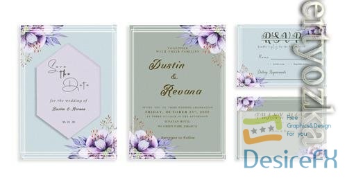 PSD beautiful invitation elegant cards