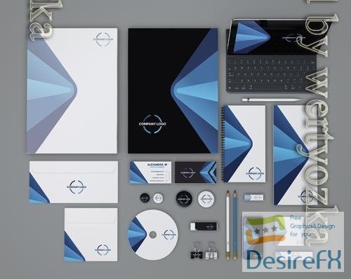 PSD big stationery mockup abstract design