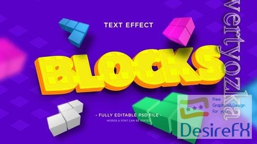 PSD blocks toy text effect