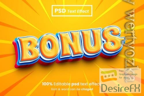PSD bonus editable 3d text effect