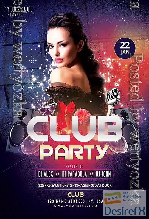 PSD club night party flyer template