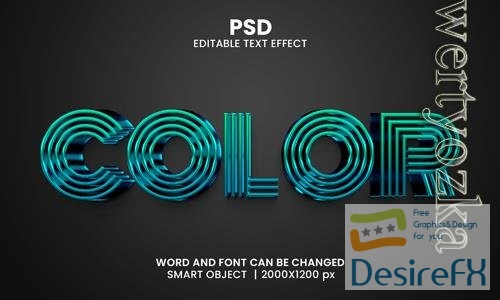 PSD color 3d editable photoshop text effect style with background vol 2
