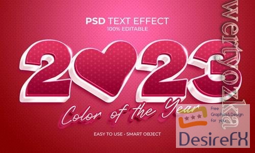 PSD color of the year viva magenta text effect