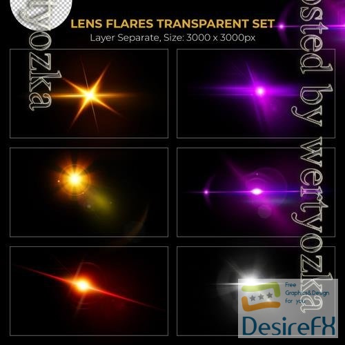 PSD colorful lens flare collection and lighting vol 3