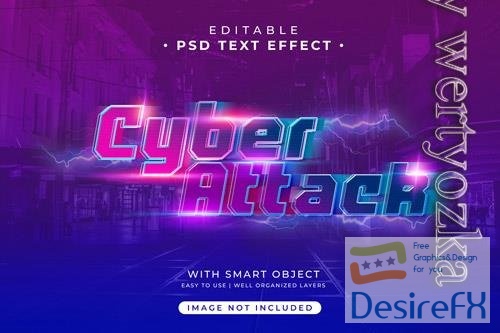 PSD cyber attack text effect
