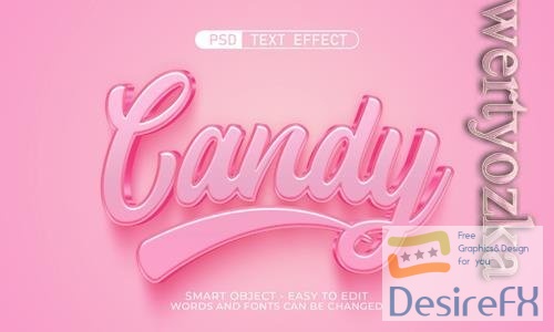 PSD editable text effect candy 3d style