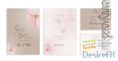 PSD elegant greenery on wedding invitation card template psd