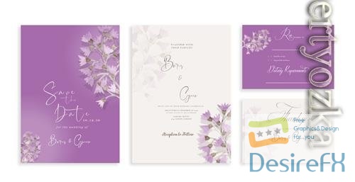 PSD elegant greenery on wedding invitation card template psd vol 2