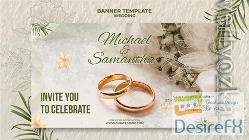 PSD elegant wedding banner template