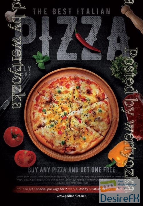 Psd fllyer best italian pizza template design
