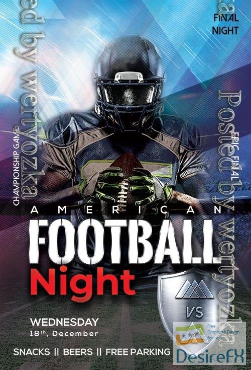 Psd Flyer American Football Night  design templates