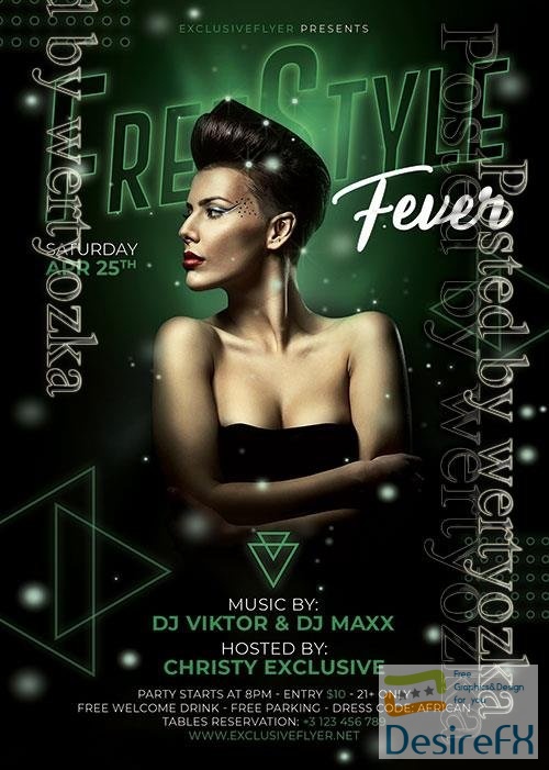 Psd Flyer freestyle fever design templates