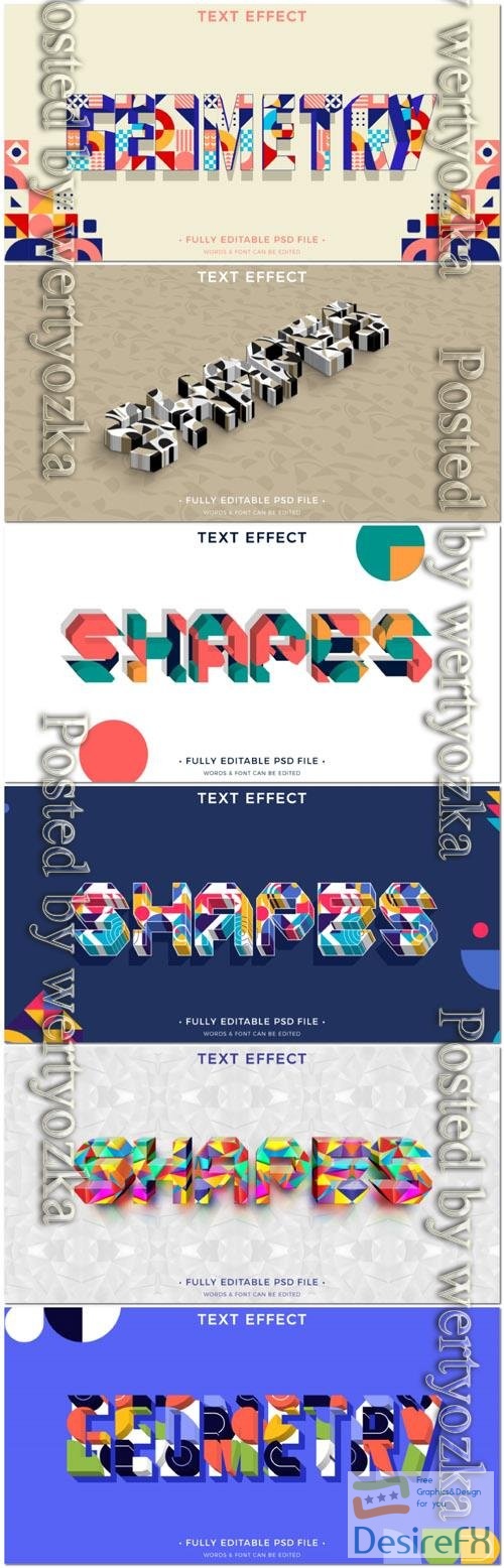 PSD geometric shape text effect