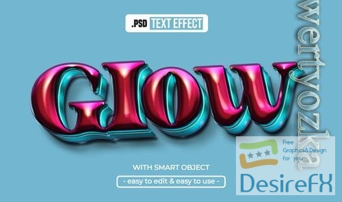 PSD glow editable text effect