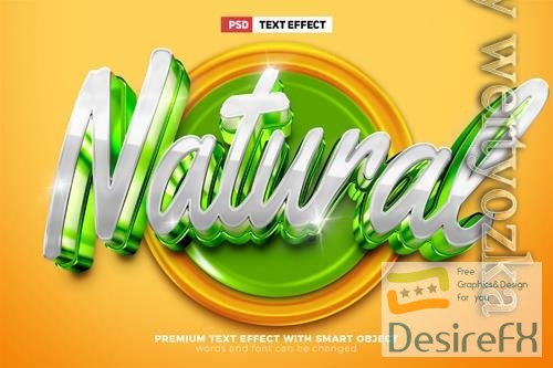 PSD green natural 3d editable text effect