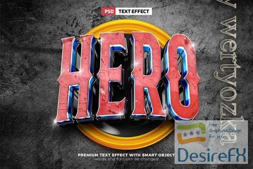 PSD hero robot esport team 3d editable text effect
