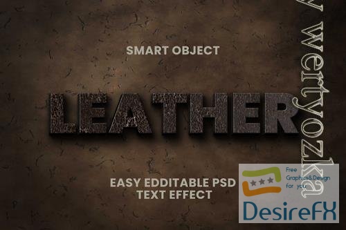 PSD letaher material text effect mockup