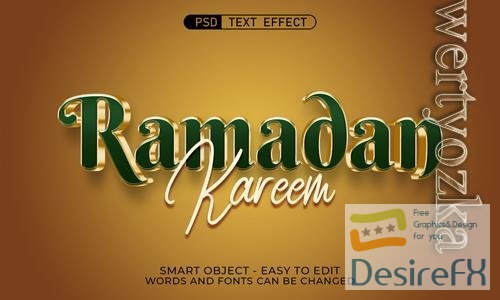 PSD luxury ramadan gold modern 3d text style mockup
