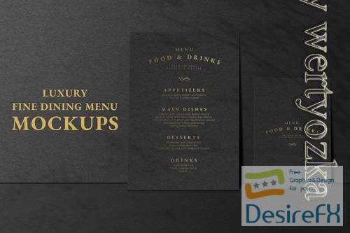 PSD menu card psd mockup ad in black luxury style for restaurants