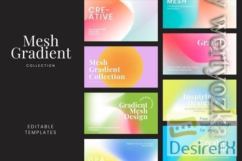 PSD mesh gradient template collection psd for blog banner