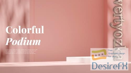 PSD minimal 3d rendering mockup template white podium in landscape with pink wall background