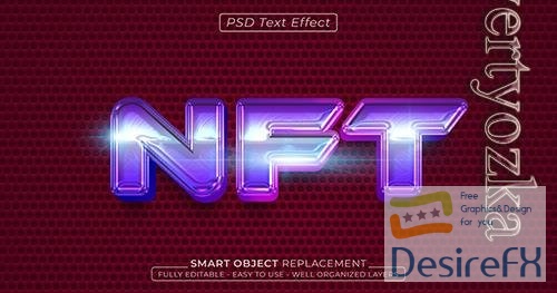 PSD nft text effect editable 3d style