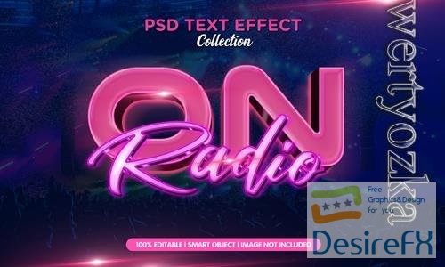 PSD on air retro neon text effect style template