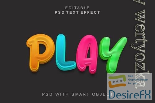 PSD play 3d text effect