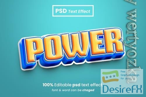 PSD power editable 3d text effect