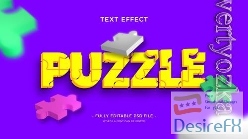 PSD puzzle toy text effect