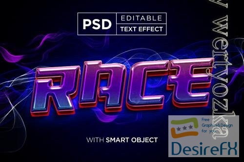 PSD racing fast editable text effect
