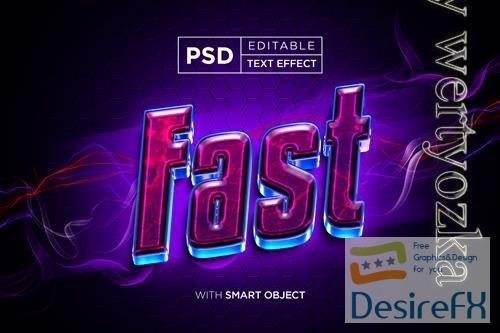 PSD racing fast editable text effect in light