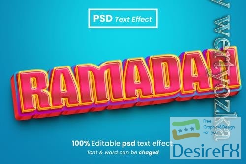 PSD ramadan editable 3d text effect