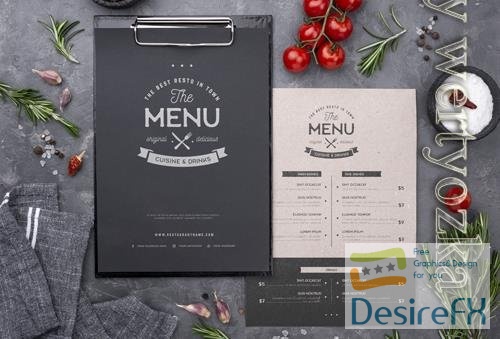 PSD restaurant menu concept mock-up