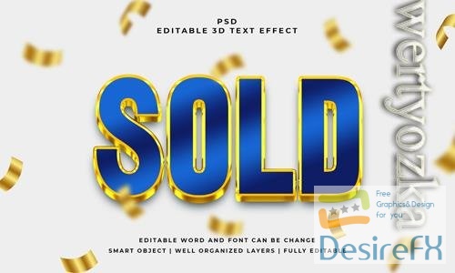 PSD sold 3d editable psd text effect with background