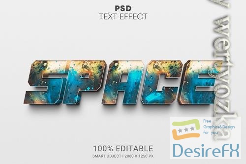 PSD space smart object editable text effect design