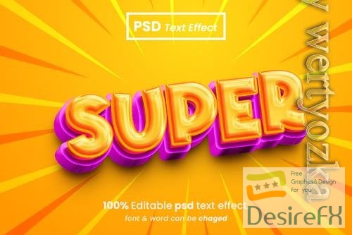 PSD super editable 3d text effect