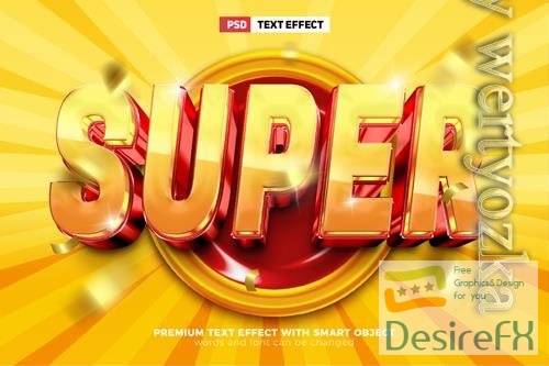 PSD super sale promo 3d editable text effect