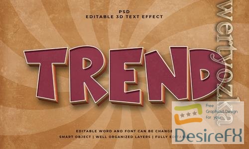 PSD trend vintage psd 3d editable text effect with background vol 2
