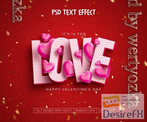 PSD valentine's love editable text effect