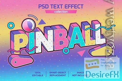 Retro 90s pinball 3d game text effect