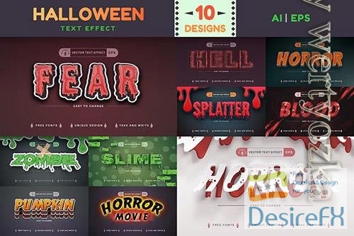 Set 10 editable Halloween text effects, font style