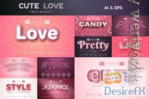 Set of 10 editable text effects, font styles