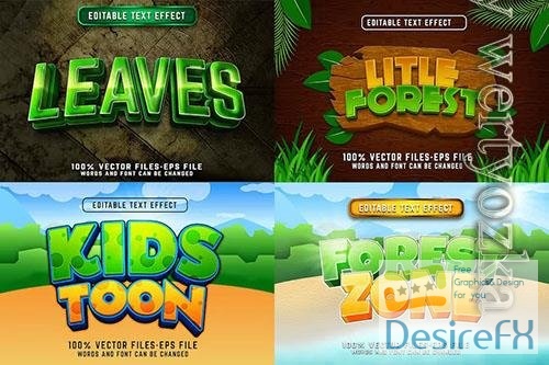 Set of Nature Editable Text Effect