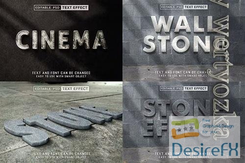 Set of Stone Editable Text Effect