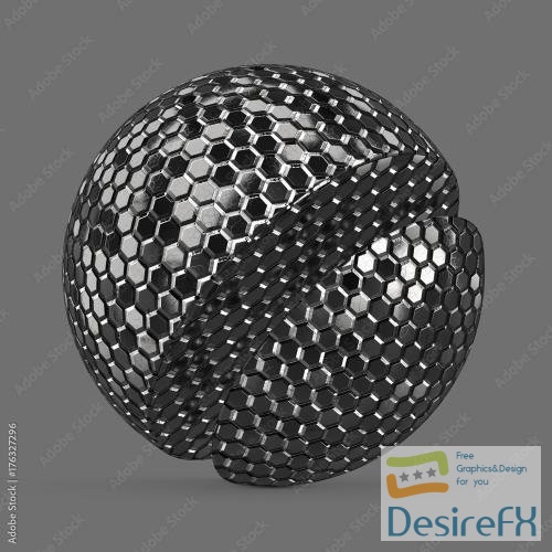 Small metallic hexagon tiles 176327296 MDL