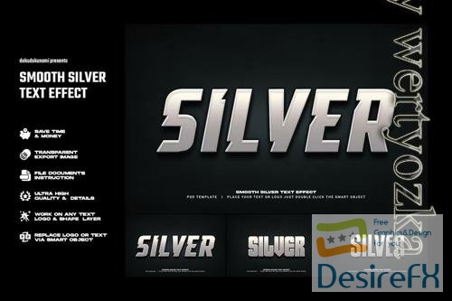 Smooth silver text effect